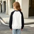 thumbnail image 4 of Kids' Long Sleeve Raglan T-Shirt Solid Casual Layering Top Clothing Campus Basic Shirt, 4 of 8