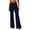 Blue, variant on Women's Pants High Waist Summer Trousers Solid Color Loose Fit Stretch Fabric Minimalist Business Casual Bottoms
