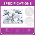 thumbnail image 4 of Pack of 4 Retro Sea Turtle Indoor Outdoor Kitchen Dinner Party Decor Table Mats Coral Reptile Tortoise Square Table Place Mats Set,Nautical Beach Blue Table Place Mats 18"x12", 4 of 4
