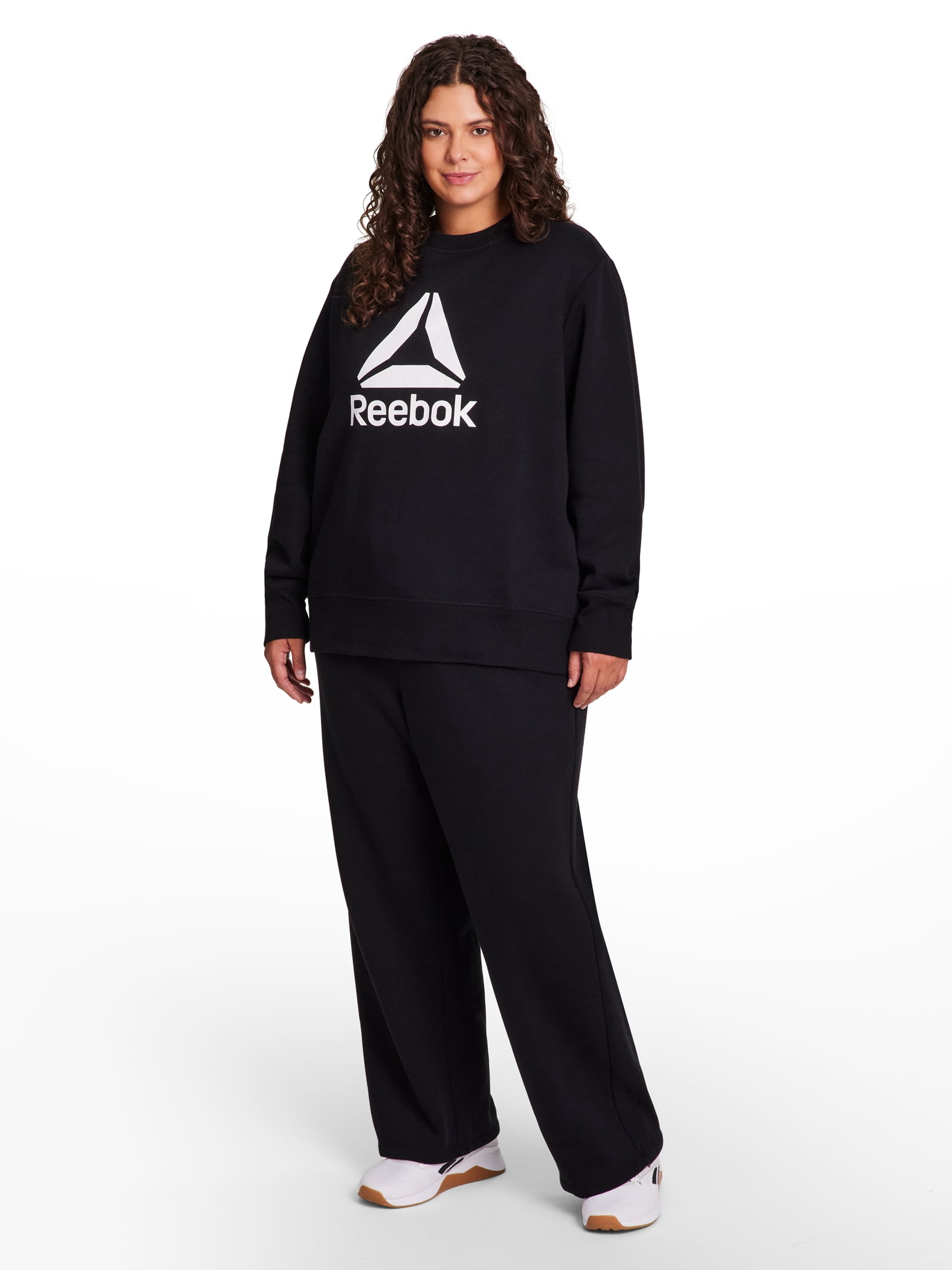 Reebok Women's and Women's Plus Sport Core Crewneck and Straight Leg Pant 2-Piece Set, Sizes XS-4X