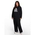 thumbnail image 3 of Reebok Women's and Women's Plus Sport Core Crewneck and Straight Leg Pant 2-Piece Set, Sizes XS-4X, 3 of 8