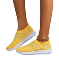 thumbnail image 2 of LTTVQM Slip On Sneakers Women Glitter Rhinestone Comfortable Platform Arch Support Walking Shoes Fashion Outdoor Dance Anti-Slip Shoes Yellow 40(US-8), 2 of 4