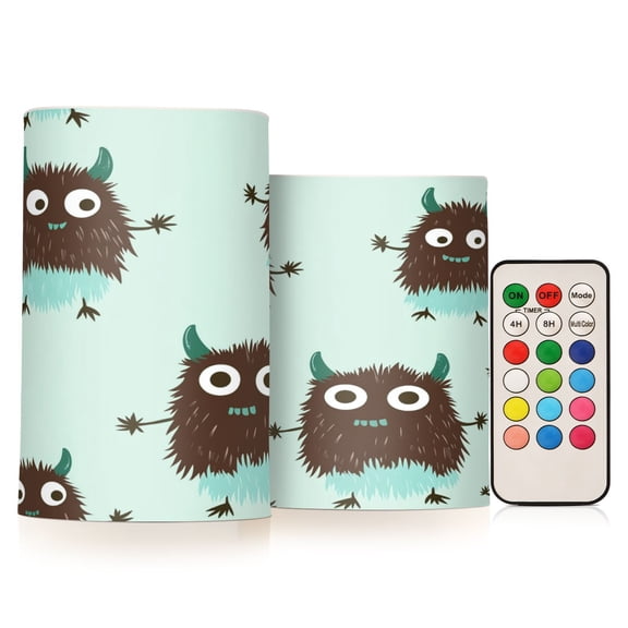 BZSMCE Flameless Candles LED Lights Chocolate Color Shaggy Monste Creativity Battery Candles
