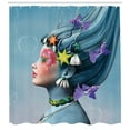 thumbnail image 3 of Ambesonne Mermaid Shower Curtain, Woman Oceanic Hairstyle, 69"Wx75"L, Multicolor, 3 of 3