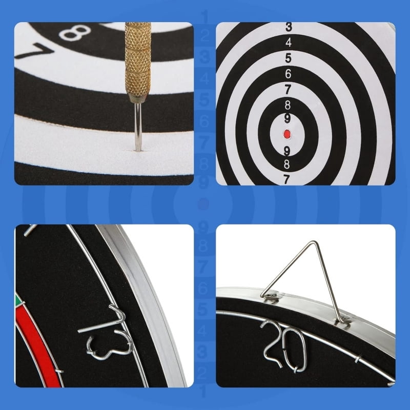 18'' Professional Sisal/Bristle Dartboard Set - Regulation Size Steel Tip Dartboard with 6 Steel Darts | High-Density Brazilian Hemp for Training & Competition | Christmas Gift & Game Night Essential