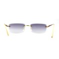 thumbnail image 4 of Classic Rimless Narrow Rectangle Metal Rim 90s Pimp Sunglasses Gold Smoke, 4 of 4