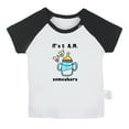 thumbnail image 2 of iDzn It's 5 A.M. Somewhere Funny T shirt For Baby, Newborn Babies T-shirts, Infant Tops, 0-24M Kids Graphic Tees Clothing (Short Black Raglan T-shirt, 0-6 Months), 2 of 5