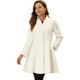 thumbnail image 1 of Abrigo de invierno de manga larga acampanado con botonadura sencilla para mujer blanco L, 1 of 7
