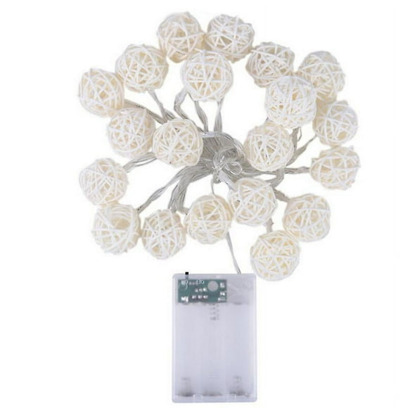 Guirnalda luminosa 20 piezas bola de ratán Allinless