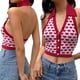thumbnail image 1 of Camisetas sin mangas acanaladas para mujer, camiseta recortada con cuello Halter, camiseta sin mangas con estampado gráfico estético Y2K Sexy, ropa de verano Ormromra WRLF-63-2, 1 of 6