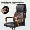 thumbnail image 7 of Ergonomic Office Chairs with Inflatable Lumbar Support High Back Leather Executive Chair with Arms for Boss BLACK, 7 of 7