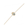 thumbnail image 3 of Rachel Koen Diamond Hamsa Bracelet 14k Yellow Gold 0.15cttw, 3 of 8