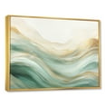 thumbnail image 2 of Designart "Fusion Of Gold And Green Tranquil Waves I" Abstract Shapes Floater Framed Canvas Art Print, 2 of 5