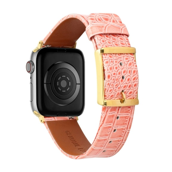 Xpm Compatible with Apple Watch Ultra 49mm (2022) Leather Replacement Band Strap Hybrid Wristbands Design Gold Buckle for iWatch Ultra [ Pink Animal Skin ]