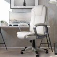thumbnail image 2 of White Leather Executive Chair with Lumbar Support, 2 of 2