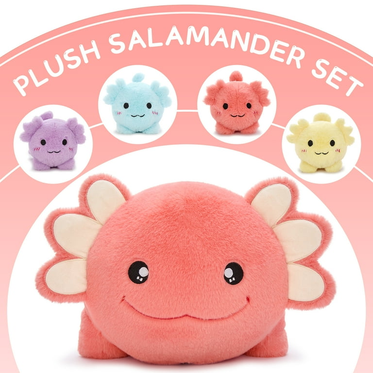 MorisMos 5Pcs Axolotl Plush Toy, Axolotl Stuffed Animal with 4