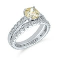 thumbnail image 2 of Bling Jewelry Womens 1 CT Canary Yellow Solitaire CZ Cubic Zirconia Engagement Ring Set & Eternity Band Sterling Silver, 2 of 6