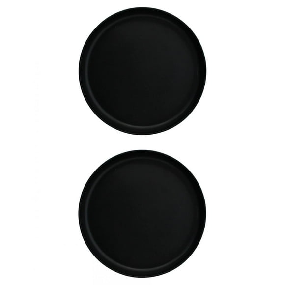 Juego 2 Platos Botaneros Galerias El Triunfo De Melamina Negro Liso Hondo 28cm