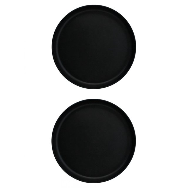 Juego 2 Platos Botaneros Galerias El Triunfo De Melamina Negro Liso Hondo 28cm