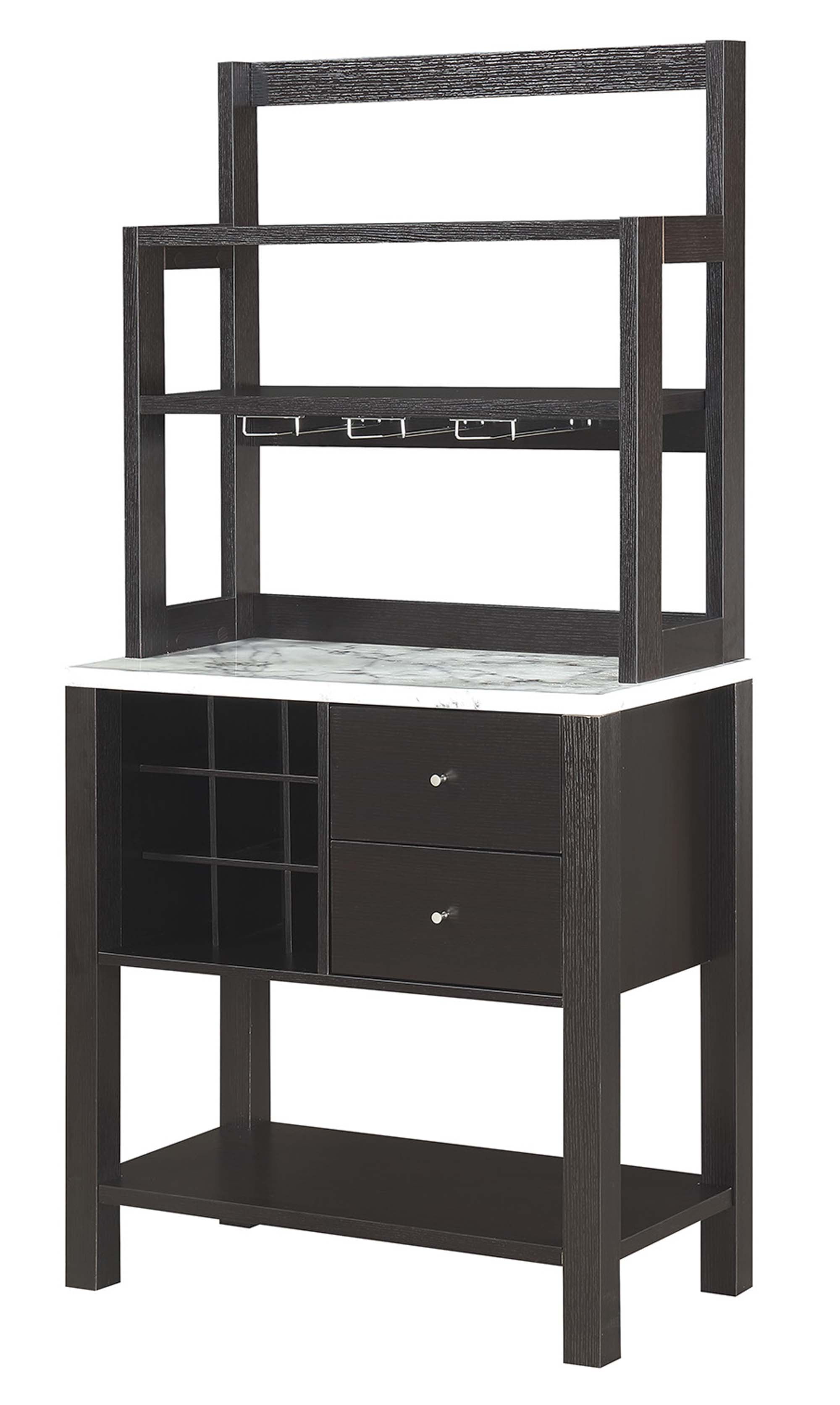 Convenience Concepts Newport Serving Bar in Espresso Wood Finish