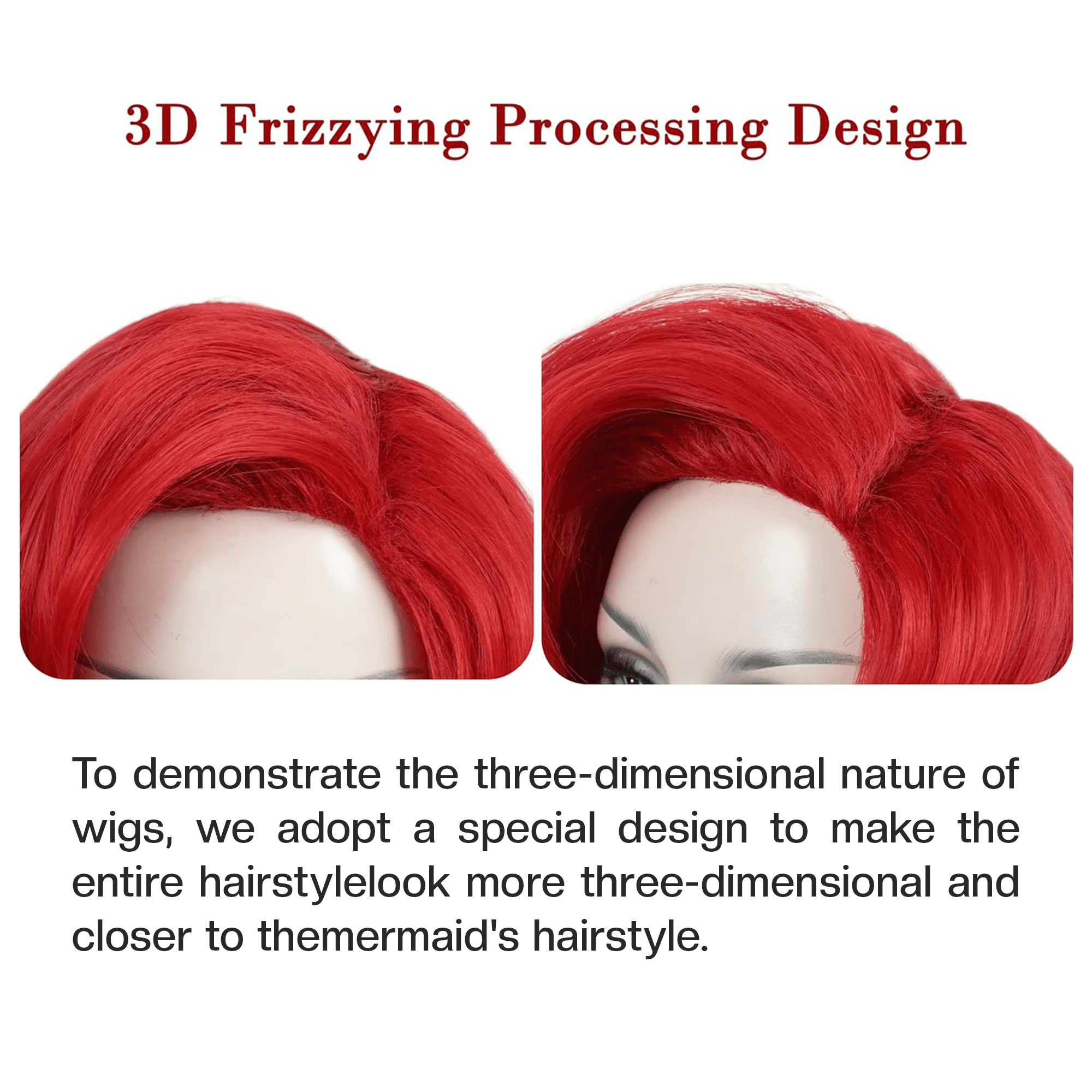 Morovan Red Curly Wig Adult Long Hair Daily Wig Heat Resistant Synthetic Fiber for Halloween for Cosplay for Christmas