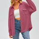 thumbnail image 4 of Camisa con bolsillos de color liso para mujer: top de punto holgado de manga larga, poliéster, versátil para primavera/otoño, tallas US 4-12, EU 34-42, 4 of 8