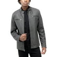 thumbnail image 3 of X RAY Jeans Men's Diamond Quilting Denim PU Moto Jacket with Faux Shearling Lining, Black, L, 3 of 7