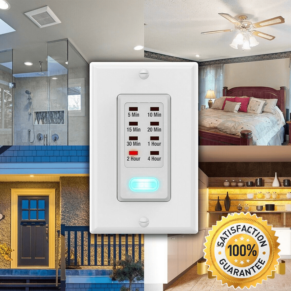Light timer wall switch 5 10 15 20 30 minute and 1 2 4 hour countdown 