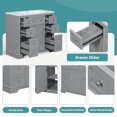 thumbnail image 5 of 36" Bathroom Vanity without Sink, Modern Bathroom Cabinet Base with One Cabinet and Six Drawers, Solid Wood Bathroom Cabinet for Bathroom, Grey, 5 of 9