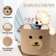 thumbnail image 4 of Cesto de ropa para bebés - Cesta de almacenamiento de oso para juguetes de niños - Cesto de ropa para bebés con asas 26 cm (ancho) x 20 cm (alto) (marrón claro) JAMW Sencillez, 4 of 5