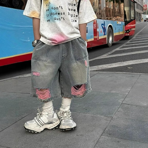Shorts for Boys Slim Fit Half Pants Cargo Joggers Jean Shorts Men 4T