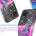 thumbnail image 3 of Samsung Galaxy A12 Case, [Not fit for Samsung Galaxy A10/ Galaxy A11], Liquid Floating Glitter Quicksand Bling with Spot Diamond Cover - Black/Pink, 3 of 5