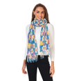 thumbnail image 2 of FORMRS Womens Scarf Winter Soft Long Big Warm Shawls Wrap Tassel Scarves, Blue Checkered Daisy, 2 of 9