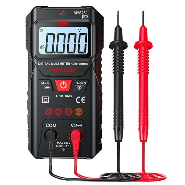 MAYILON Digital Multimeter Multi Tester with NCV Non- Voltage Detection TRMS 4000 Counts Automatic/Manual Measurement Mode Backlit LCD Display Data Hold Function Measure AC DC Voltage Resist