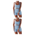 thumbnail image 1 of Eigraketly 2 unids/set Jogging ejercicio mujer chaleco pantalones cortos viajar senderismo Yoga Crop Tops pantalones de cintura alta Kit ropa Type3 NO3, 1 of 6