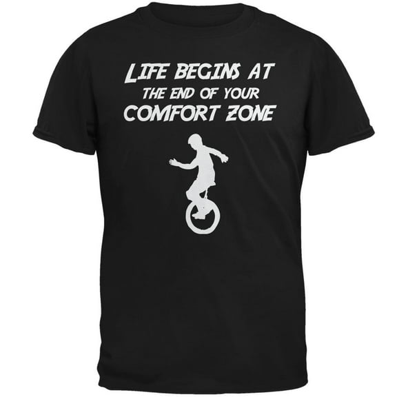 Comfort Zone Unicycle Black Adult T-Shirt - X-Large