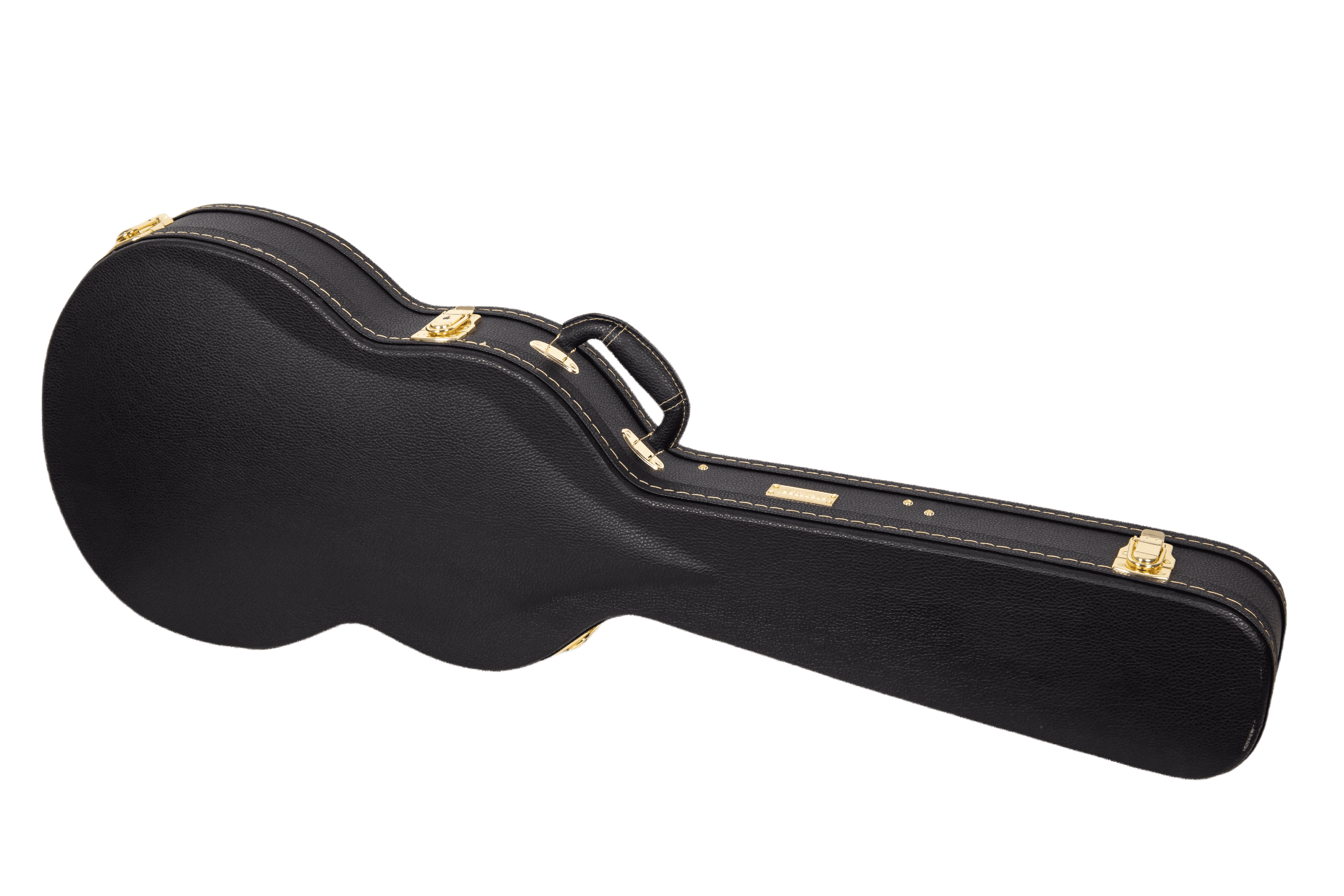 Crossrock 13" Archtop Guitar Case for Gretsch Jet/Penguin/Chris Rocha | Wooden Hardshell, Lock, Storage, Left & Right-Hand Compatible – Black (CRW620JA13BK)