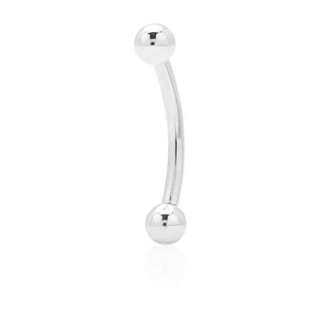 14K White Gold Yellow Gold Eyebrow Curved Barbell 16G Body Piercing 0.4