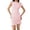 Pink, variant on Women's Sexy One Shoulder Ruched Bodycon Mini Dress Drawstring Ribbed Graduation Gown