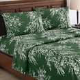 thumbnail image 2 of Collections Etc 4-Piece Foliage Bed Sheets and Pillowcases Set | Graceful Branch Design | Fitted Sheet, Flat Sheet, Pillowcases | Machine Wash, Polyester, 2 of 3