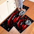 thumbnail image 3 of YIMEIS Valentine's Day Red Lips Cherry Diamond Kitchen Mat Rug Set - Perfect for Kitchen Counter, 16''*24''/20''*32''/47''*18'', Functional for Decoration, 3 of 10