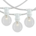 thumbnail image 2 of Novelty Lights Clear Incandescent Globe Outdoor String Lights with 100 Bulbs G30 Vintage Bulbs White Wire 100 Feet, 2 of 8