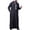Black, variant on Mens Kaftan Thobe Casual Long Sleeve Mens Robes Crew Neck Muslim Dress for Men White Robe Men