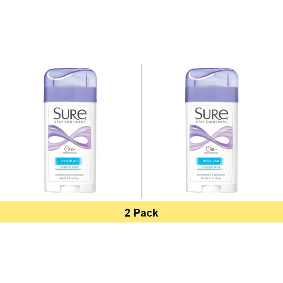 Sure Anti-Perspirant Deodorant Wide Solid Regular - 2.7 Oz - 2 Pack
