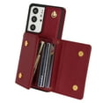 thumbnail image 3 of Dteck for Samsung Galaxy S21+ Wallet Case with Crossbody Lanyard, PU Leather Card Holder Purse Shockproof Phone Cover for Samsung Galaxy S21+,Red, 3 of 5