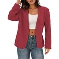 thumbnail image 5 of Paiwinds Women's Blazer Jackets Casual Open Front Collarless Long Sleeve with Decorative Buttons Oversized Relaxed Fit Outerwear, 5 of 9