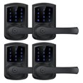 thumbnail image 1 of Front Door Keyless Entry Lock With Touchscreen Keypad, Anti-Peep Feature, Auto-Lock, Matte Black Finish, 4-Pack ,Multi Purpose, 1 of 4