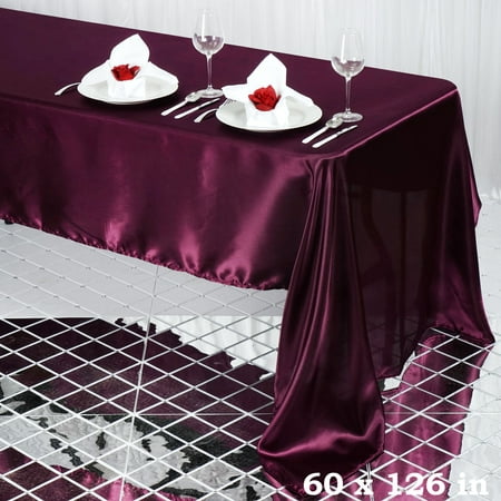 

BalsaCircle 60 x 126 Satin Rectangular Tablecloth Eggplant Purple Dining Table Linens