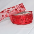 thumbnail image 2 of The Ribbon People Sheer Red Love Glittered Hearts Wired Craft Ribbon 1.5" x 27 Yards, 2 of 2