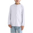 thumbnail image 5 of Penkiiy Girls Boys Rash Guard UPF 50 + Camisas de natación Protección solar de manga larga Capucha Niños Pesca Playa Camisa de deportes acuáticos. 3 años en blanco, 5 of 5